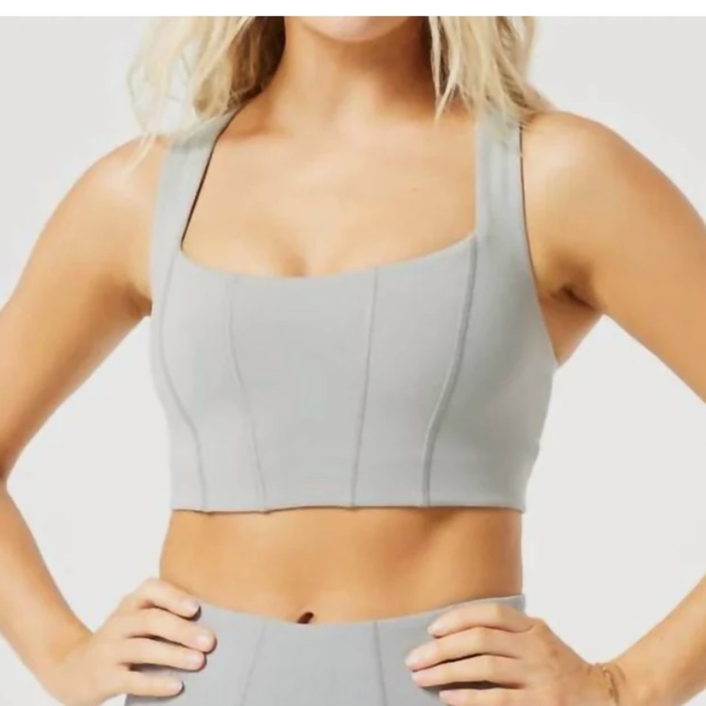 L*Space - Beckham Sports Tank Bra in Sage. Women’s Large